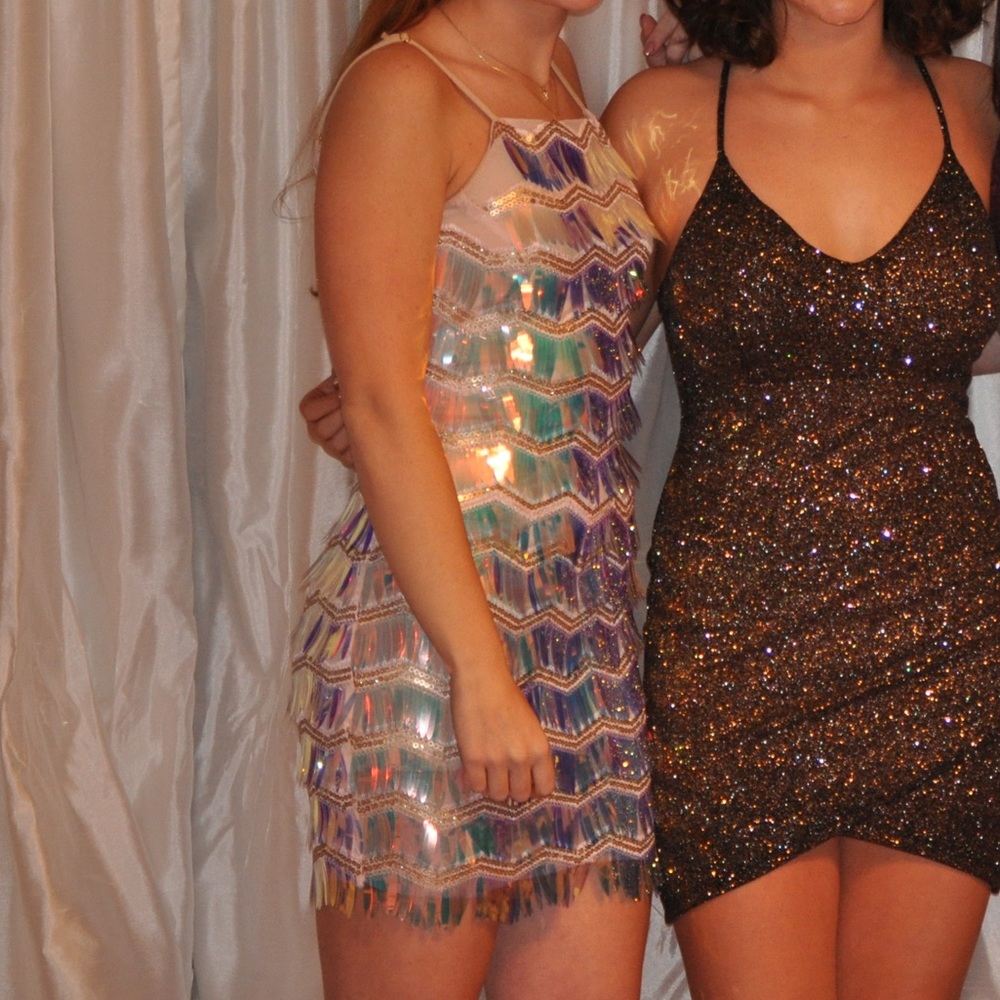 Nude/Pink Sequin Mini Dress